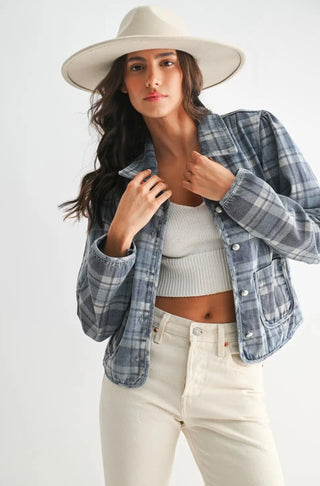 Plaid Denim Jacket