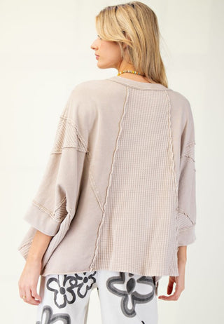 Taupe Mineral Wash Top