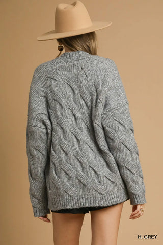 Heather Grey Chunky Cardigan