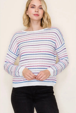 Blue & Lilac Stripe Sweater