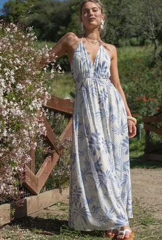 Island Bloom Halter Dress
