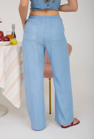Chambray Wide Leg Pant