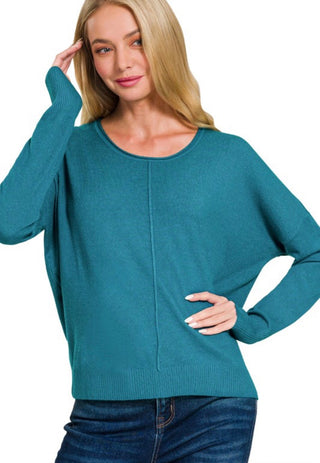 Teal Front Seam Sweater