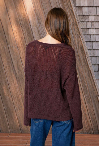Burgundy Split Neck Sweater