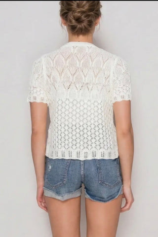 White Crochet Cardigan