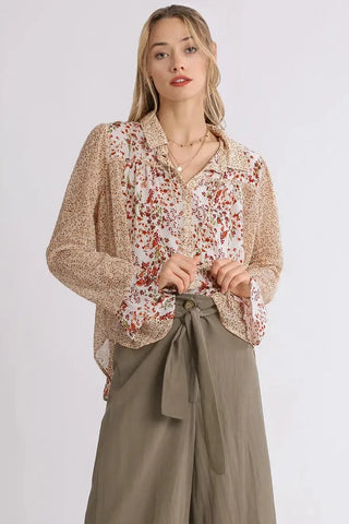 Off White Mix Blouse