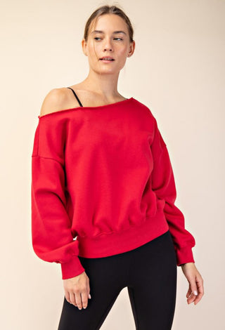 French Terry Off Shoulder Top