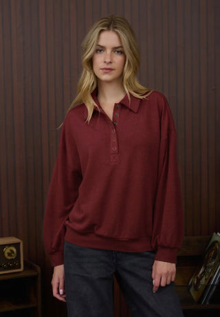 Monroe Red Knit Pullover