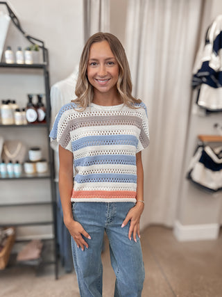 Stripe Crochet Sweater