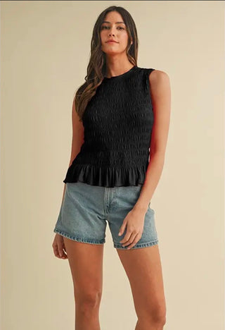 Black Peplum Top