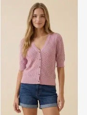 Rose Pointelle Sweater