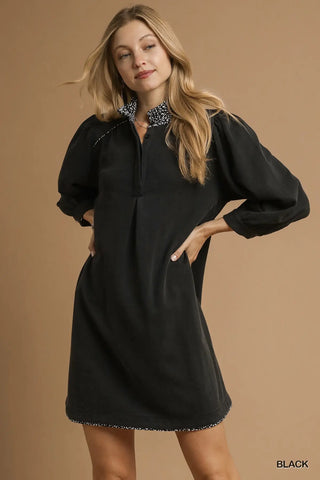 Black French Terry Dress