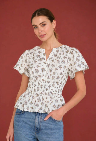 Floral Clip Dot Blouse