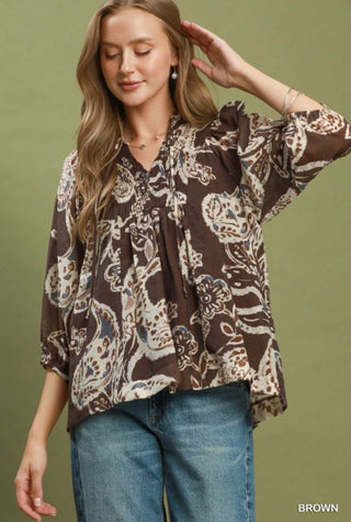 Espresso Paisley Blouse