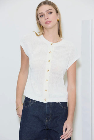 Ivory Button Front Cardigan