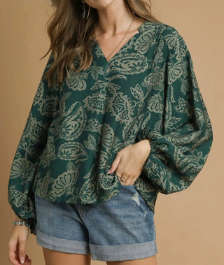 Emerald Bloom Blouse
