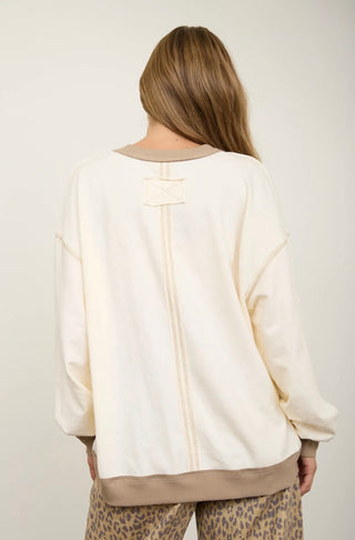 Exposed Seam Contrast Top