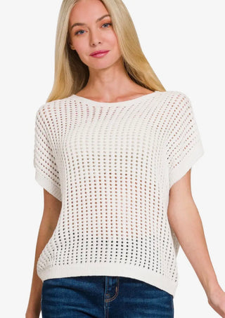 Ivory Sheer Knit Sweater