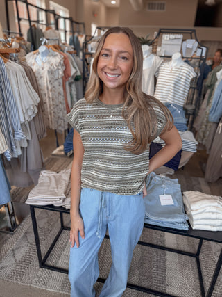 Light Olive Stripe Sweater
