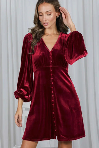 Burgundy Velvet Dress