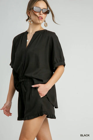 Black Sands Linen Blouse