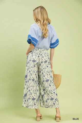Blue Bloom Wide Leg Pant