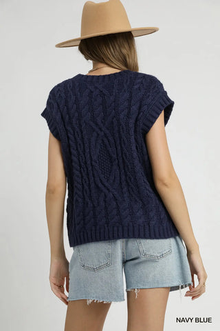 Navy Cable Sweater