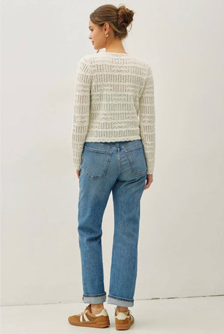 Ivory Open Knit Cardigan