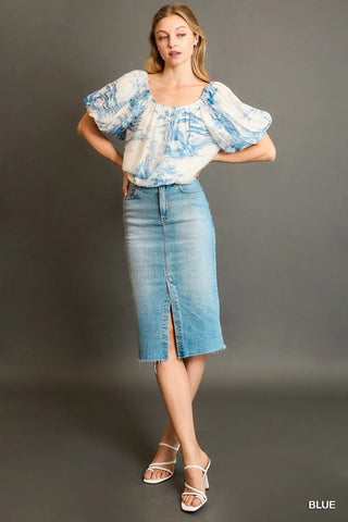 Classic Blue Toile Top