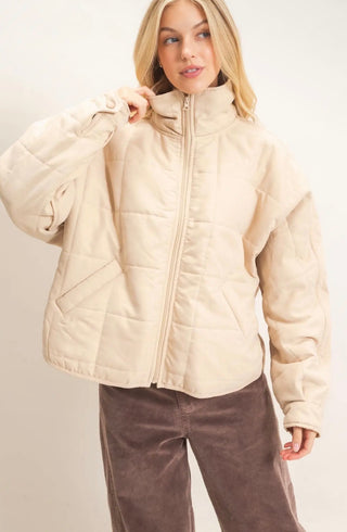 Beige Quilted Jacket