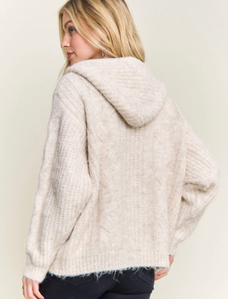 Oatmeal Zip Up Sweater