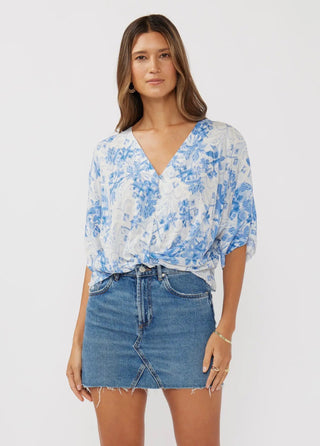 Blue Floral Blouse
