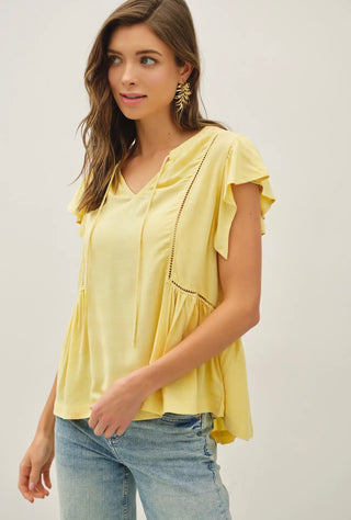 Sunshine Lace Detail Top