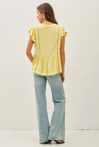 Sunshine Lace Detail Top