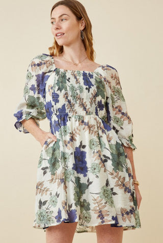 Blue Mix Floral Dress