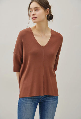 Marsala V-Neck Sweater
