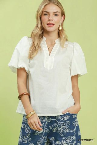 White Statement Blouse