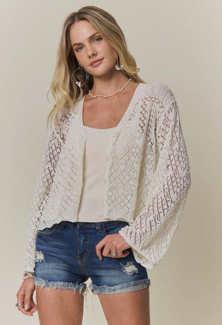 Open Knit Crochet Cardigan