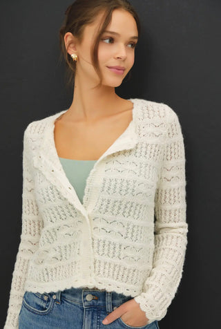 Ivory Open Knit Cardigan