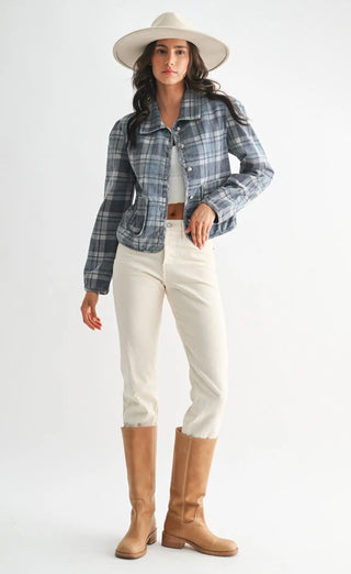 Plaid Denim Jacket