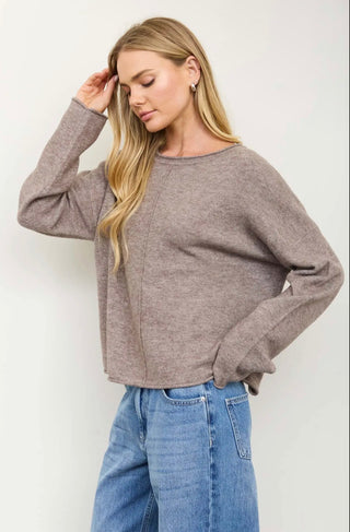 Mocha Seam Detail Sweater