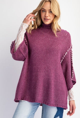 Plum Thread Detail Sweater