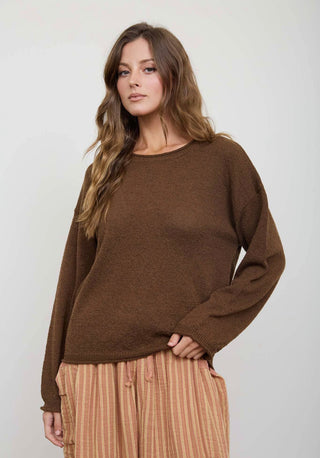 Brown Textured Sweater