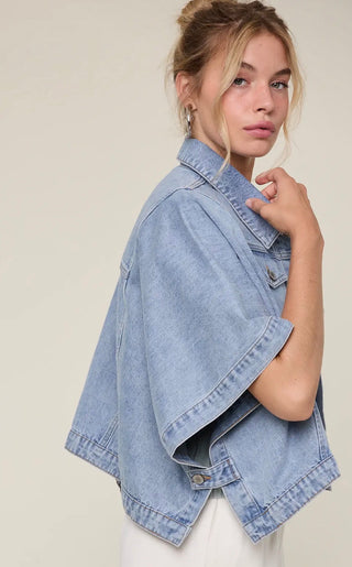 Denim Poncho Jacket