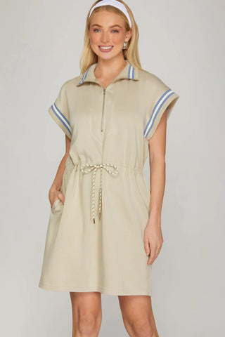Sporty Chic Half-Zip Dress