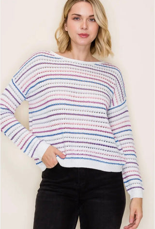 Blue & Lilac Stripe Sweater