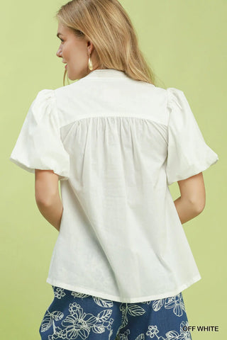 White Statement Blouse