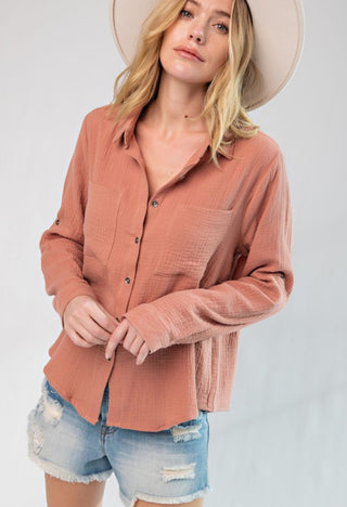 Clay Washed Gauze Shirt