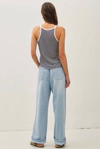 Light Wash Wide Leg Denim