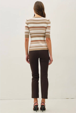 Multi Stripe Ribbed Sweater Top